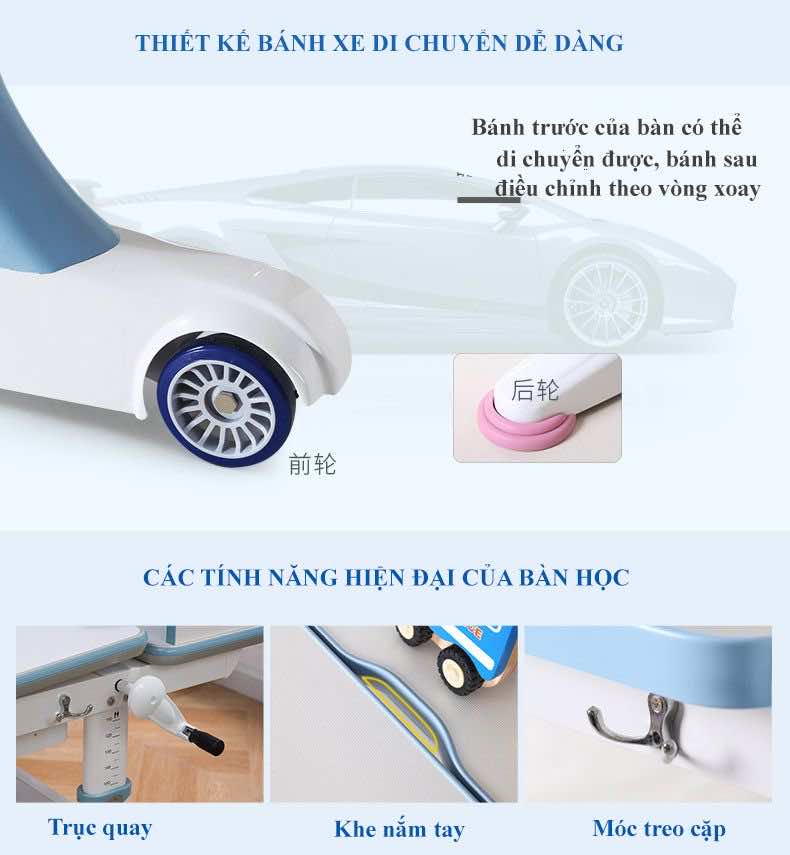 Thiết kế bánh xe di chuyển dễ dàng