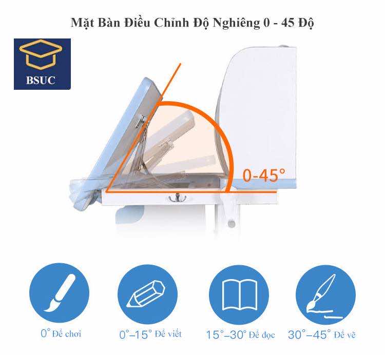 Tuỳ chỉnh góc nghiêng của mặt bàn Tuỳ chỉnh góc nghiêng của mặt bàn