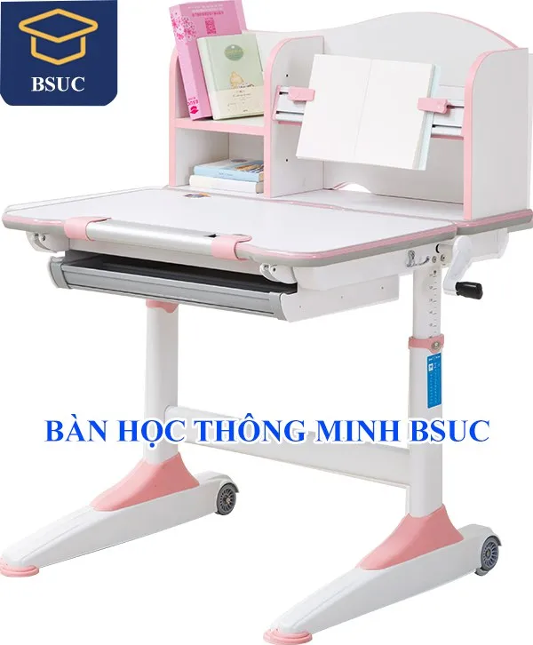 Bàn học thông minh có thiết kế gắn kèm giá sách