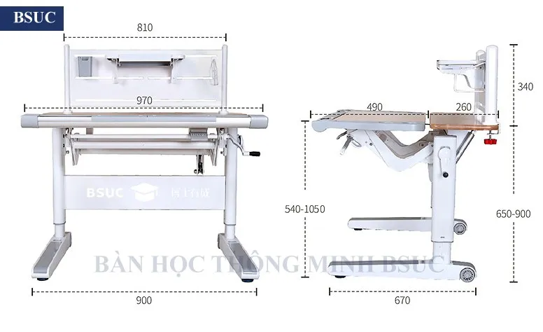 Kích thước của chiếc bàn học thông minh là yếu tố không thể bỏ qua