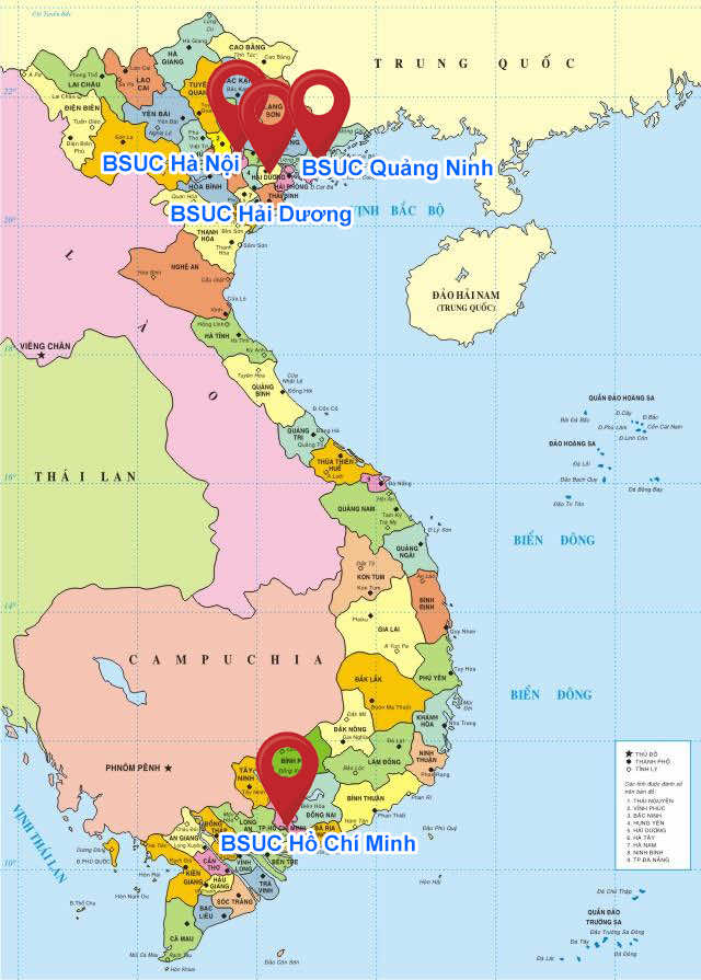 Hệ thông các Showroom Bsuc ở việt nam Hệ thông các Showroom Bsuc ở việt nam