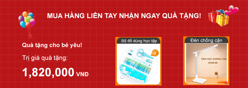 Tặng ngay cho bé 2 bộ đèn học và 2 bộ đồ dùng học tập khi mua sản phẩm Bsuc Tặng ngay cho bé 2 bộ đèn học và 2 bộ đồ dùng học tập khi mua sản phẩm Bsuc