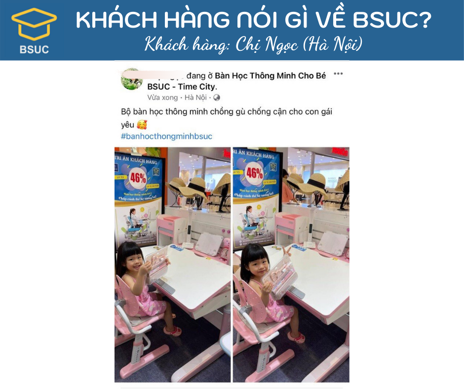 Chị Ngọc (Hà Nội) tặng con gái bộ bàn ghế BSUC.
