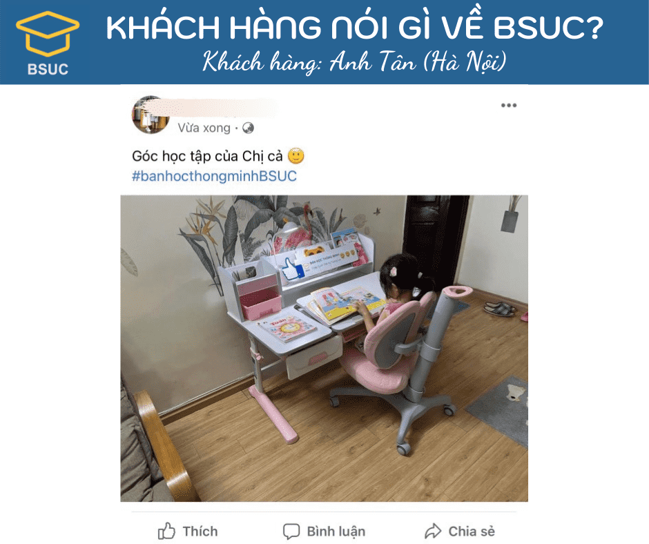 FEEDBACK CỦA CÁC KHÁCH HÀNG THÂN YÊU VỀ BSUC 13 Anh Tân (Hà Nội) chia sẻ hình ảnh con yêu sử dụng sản phẩm BSUC.