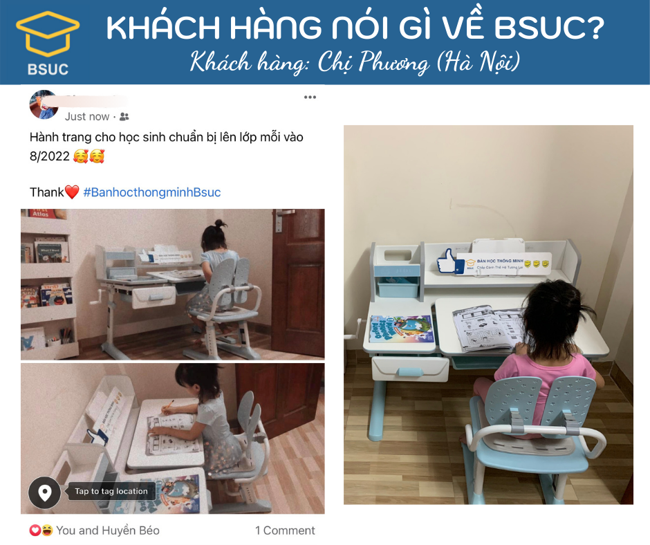 Chị Phương (Hà Nội) lựa chọn bộ bàn ghế Jidu JD-5100 cho con gái 5 tuổi.