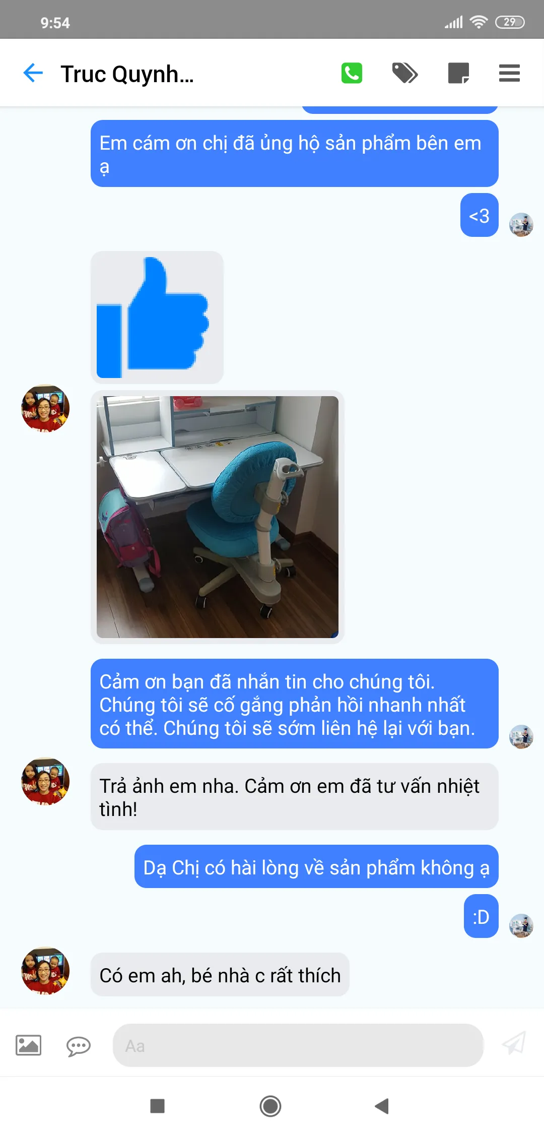 Feed back của chị Quỳnh