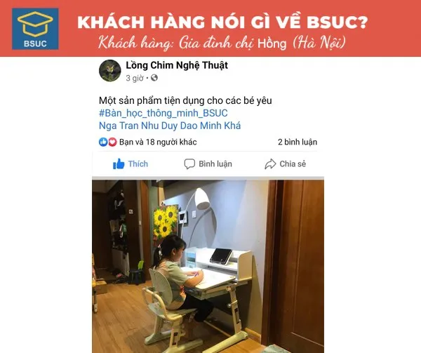 Khách hàng chị Hồng mua bộ bàn học JD-5100