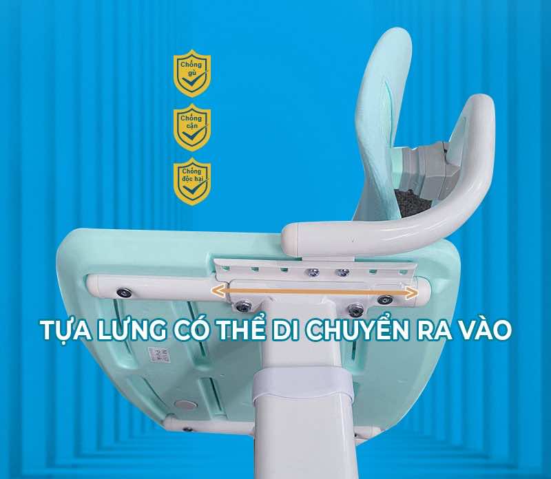 Mặt ghế có thể di chuyển tiện dụng