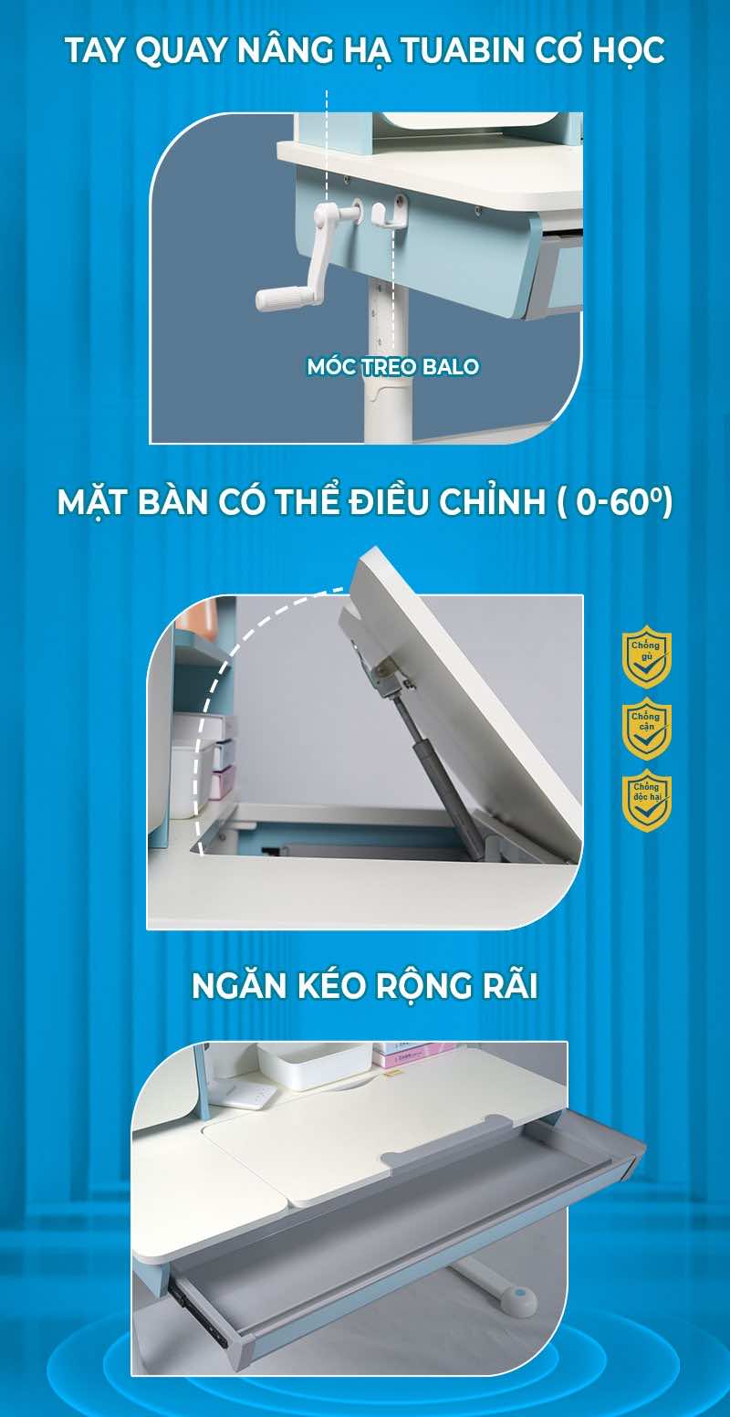 Tay quay nâng hạ bằng cơ chế Tuabin cơ học bền bỉ