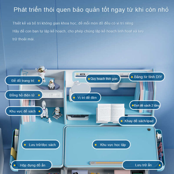 Bộ bàn học chống gù nâng hạ bằng điều khiển E12001 VIP ghế DA-8012V1 41 e12001 801 2 anh12