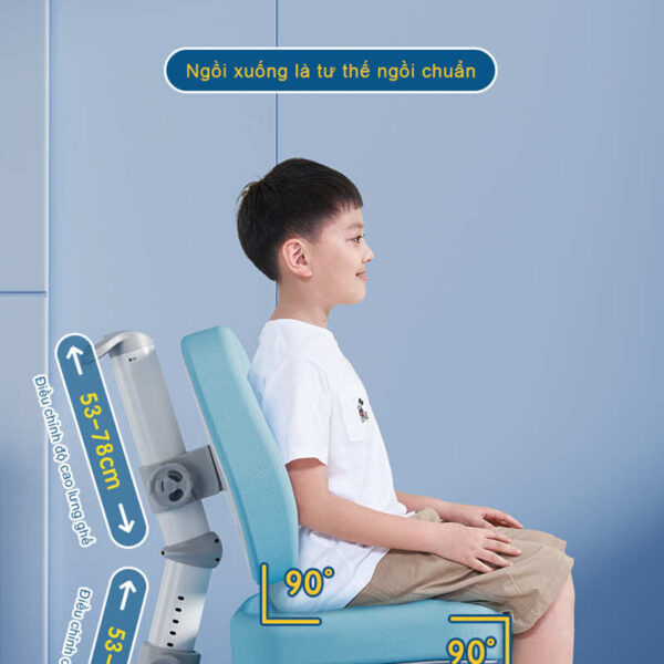 Bộ bàn học chống gù nâng hạ bằng điều khiển E12001 VIP ghế DA-8012V1 51 Ghế chống gù lưng cho bé DRY-801.2