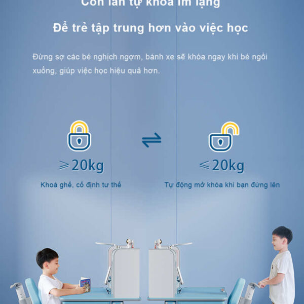 Bộ bàn học chống gù nâng hạ bằng điều khiển E12001 VIP ghế DA-8012V1 54 e12001 801 2 anh25