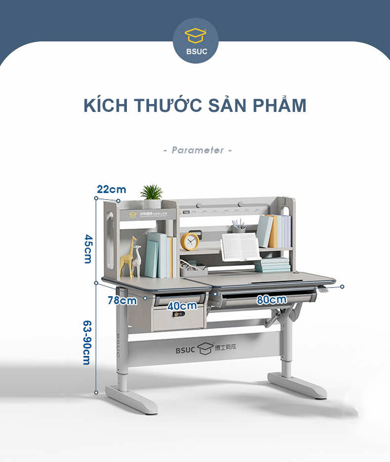 Kích thước của bộ sản phẩm bàn DRZ-12002