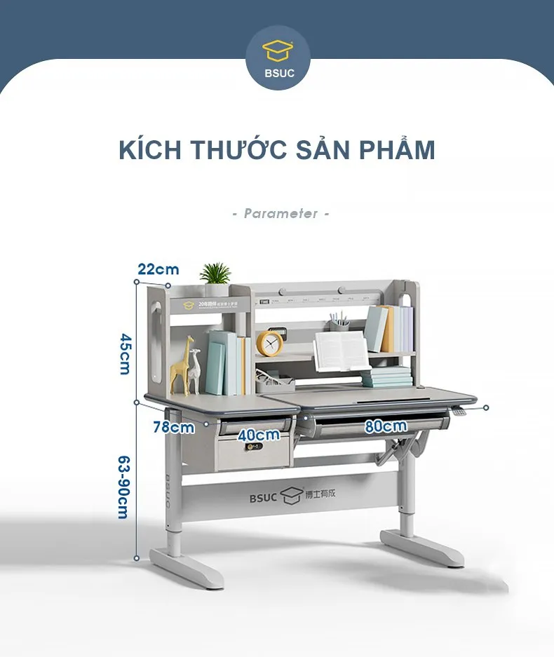 Kích thước của bộ sản phẩm bàn DRZ-12002