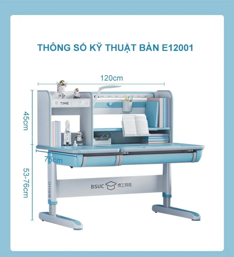 Thông số kỹ thuật của bàn học E12001