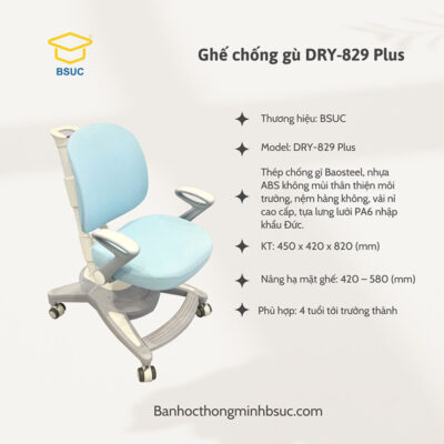 Ghế Chống Gù DRY 829 Plus Màu Xanh