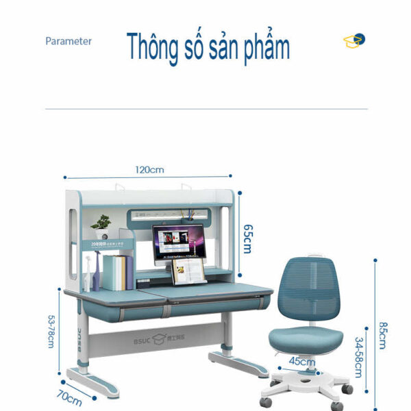 Bàn học chống gù lưng DA-12001PV1 17 kt