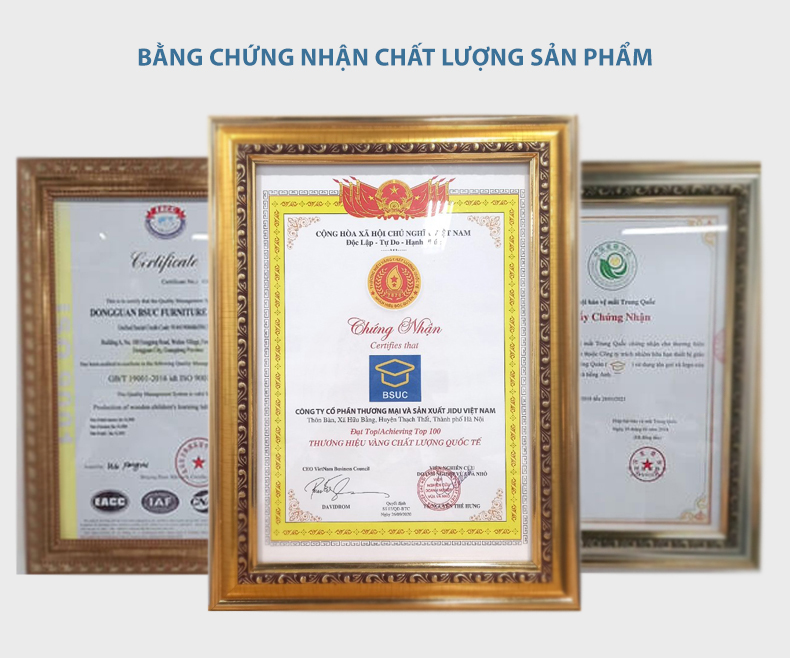 BSUC vinh dự nhận được nhiều chứng chỉ chất lượng quan trọng tại Việt Nam và Quốc tế.