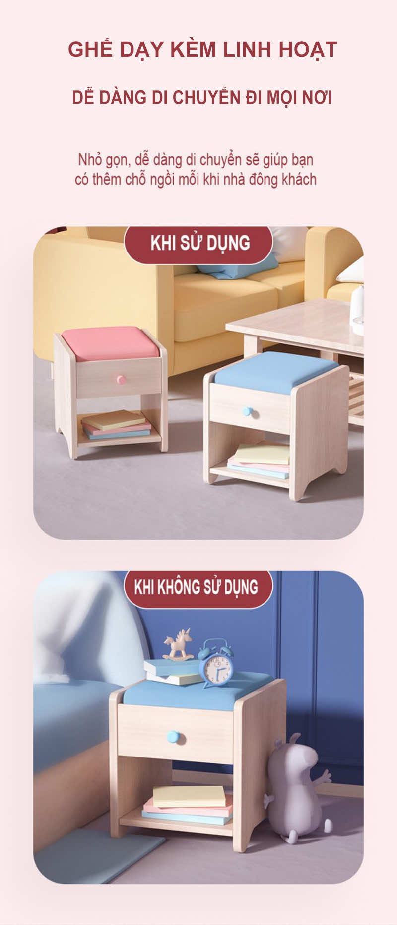 Ghế dạy kèm linh hoạt, dễ đang di chuyển mọi nơi Ghế dạy kèm linh hoạt, dễ đang di chuyển mọi nơi