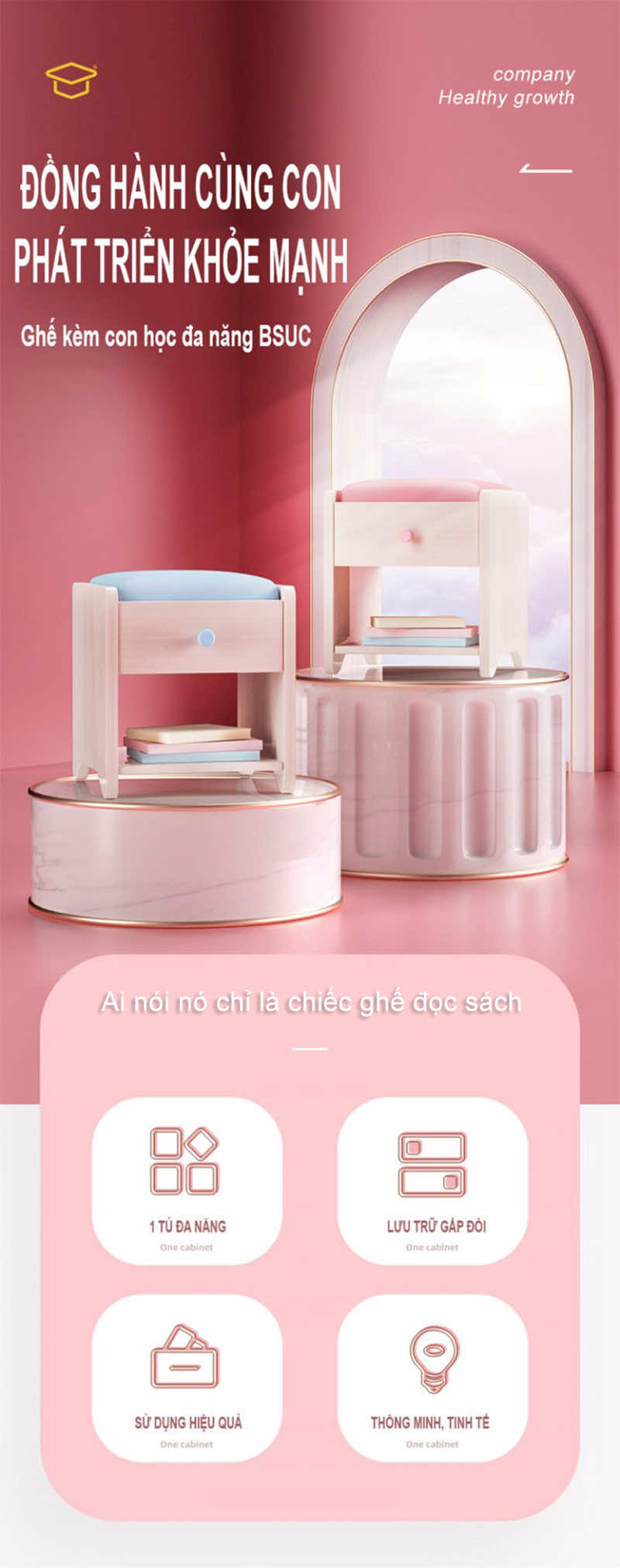 Ghế ngồi để đồ, dành cho ba mẹ dạy học cho bé D002 Ghế ngồi để đồ, dành cho ba mẹ dạy học cho bé D002