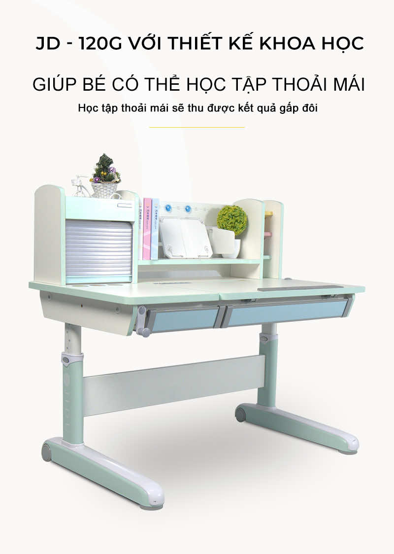 Bàn học M120G thiết kế khoa học giúp bé học tập thoải mãi Bàn học M120G thiết kế khoa học giúp bé học tập thoải mãi