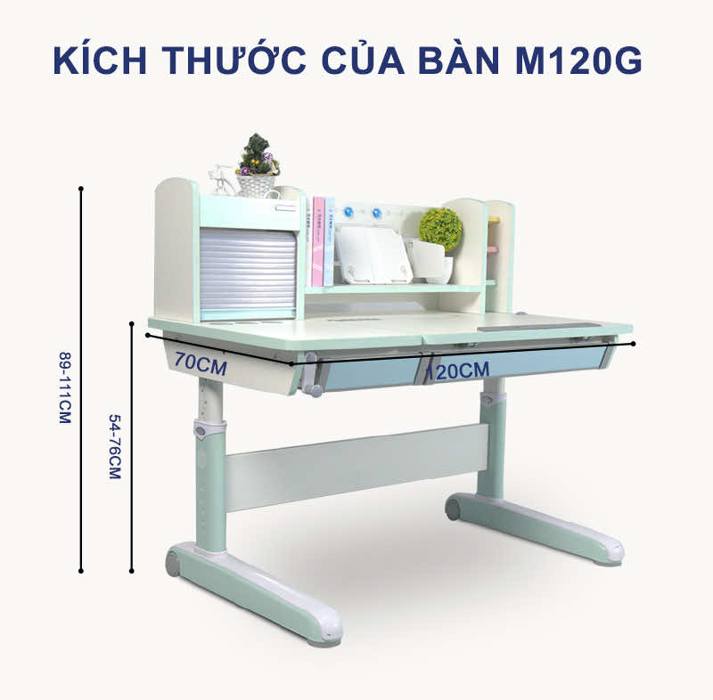 Kích thước bàn học chống gù JIDU