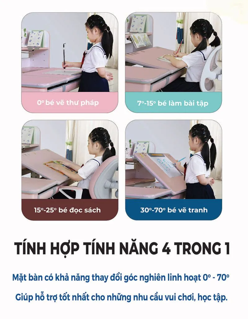 Bàn ghế chống gù BSUC - Tích hợp tính năng 4 trong 1