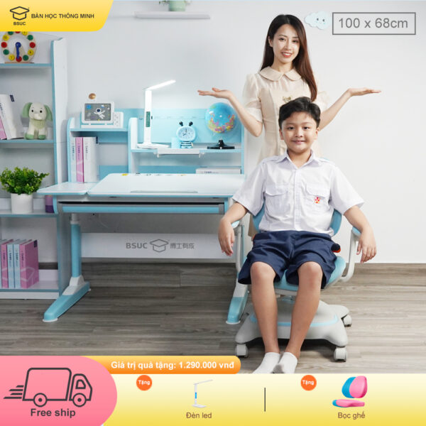 Bàn học cho bé nâng hạ chiều cao DA-10003V1 ghế DA-1002V1