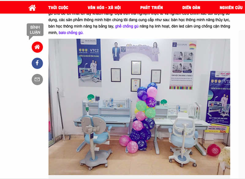 Báo vanhoavaphattrien chia sẻ về bàn học BSUC