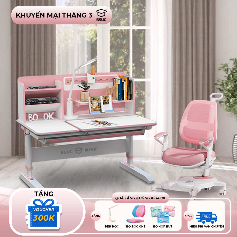 BỘ BÀN HỌC CHỐNG GÙ NÂNG HẠ CHIỀU CAO CHO BÉ DRZ-12008 GHẾ DRY-815