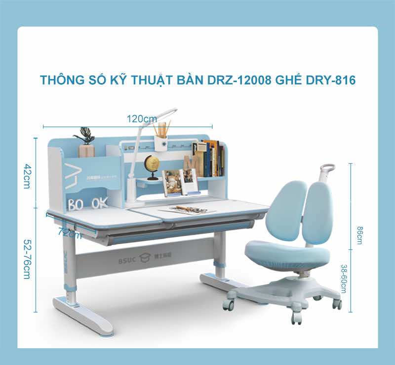 Kích thước bộ bàn học bsuc DRZ-12008 ghế DRY-816 Kích thước bộ bàn học bsuc DRZ-12008 ghế DRY-816