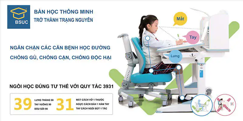 Hướng dẫn tư thế ngồi học đúng cho con tránh các căn bệnh học đường