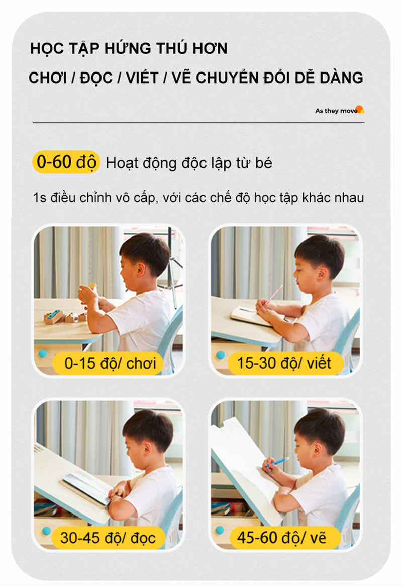 Mặt bàn có thể điêuf chỉnh góc nghiêng dễ dàng Mặt bàn có thể điêuf chỉnh góc nghiêng dễ dàng