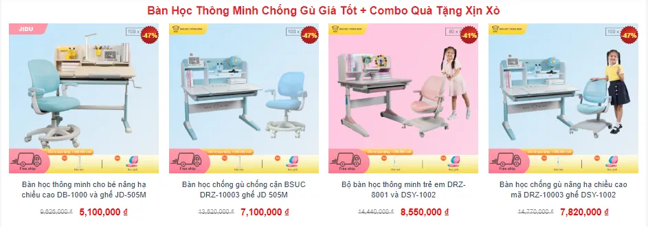 15+ mẫu bàn thông minh chống gù BSUC