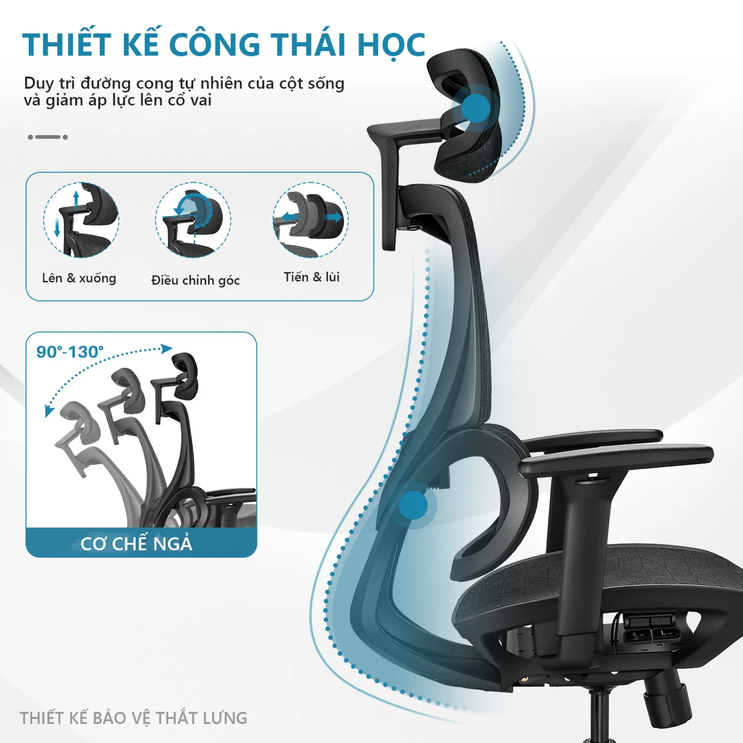 Thiết kế Công thái học của ghế bảo vệ sức khỏe người dùng, tạo xu hướng mới trong ngành nội thất văn phòng