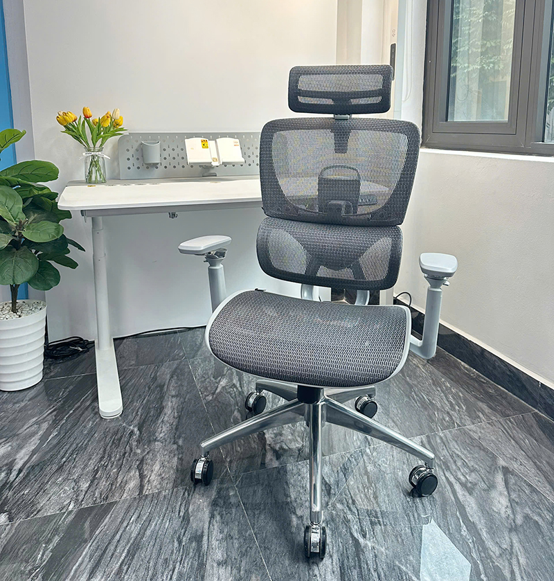 Ghế công thái học B-1018D màu ghi - ảnh 07