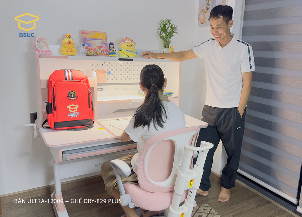 Bộ bàn học thông minh tích điện Ultra-12009 ghế DRY-829 plus