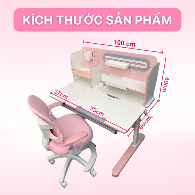 Kích thước sản phẩm bàn JD-6100 và ghế JD-505M