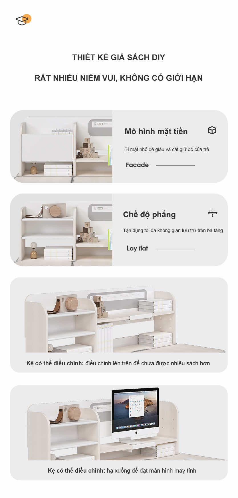 Bàn học thiết kế giá sách DIY Bàn học thiết kế giá sách DIY