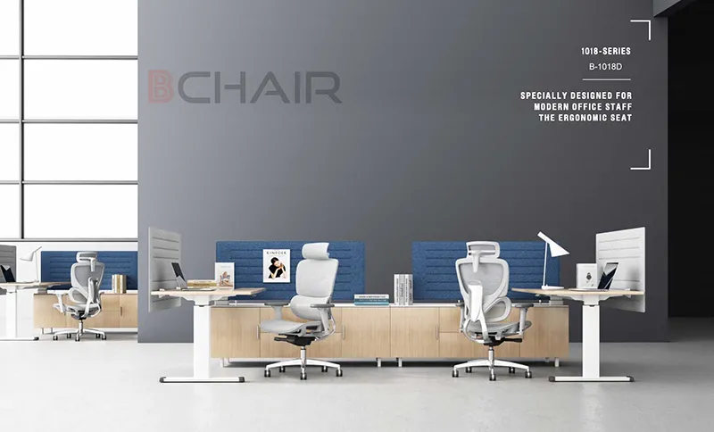 Ghế công thái học B-1018D màu đen tựa tay 5D 2 Ghế công thái học B-1018D cho công ty doanh nghiệp