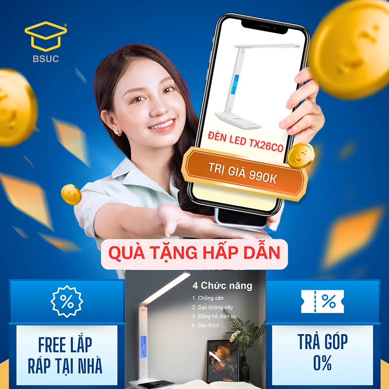 Khi quá khách mua ghế công tháu học sẽ nhận ngay quà Tặng đèn Tx26CO ( số lượng có hạn) Khi quá khách mua ghế công tháu học sẽ nhận ngay quà Tặng đèn Tx26CO ( số lượng có hạn)