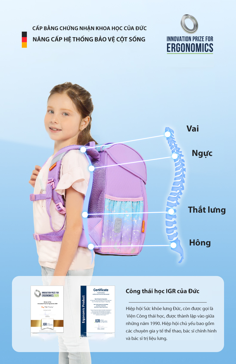 Balo chống gù là loại balo được thiết kế đặc biệt