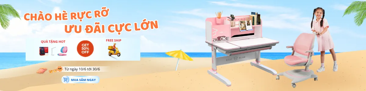 BSUC Chào Hè Rực Rỡ Ưu đãi Cực Lớn Khi Mua Bộ Bàn Học Thông Minh