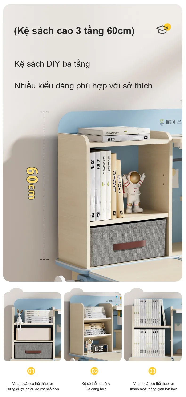 Kệ sách cao 3 tầng Kệ sách cao 3 tầng