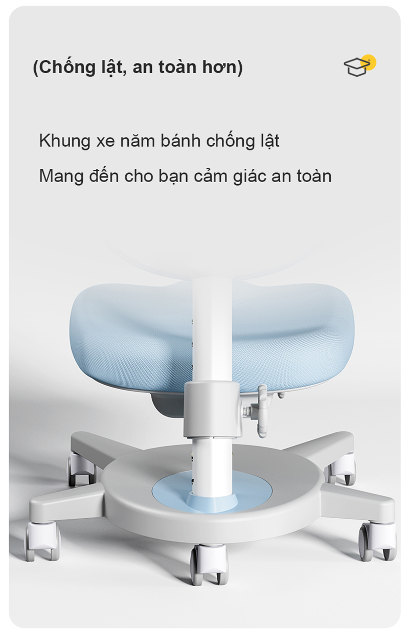 Khung ghế 5 bánh chống lật Khung ghế 5 bánh chống lật