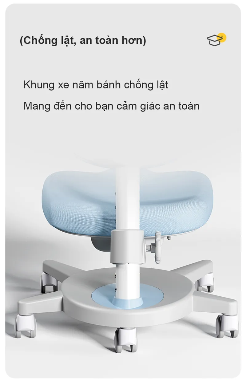 Khung ghế 5 bánh chống lật Khung ghế 5 bánh chống lật