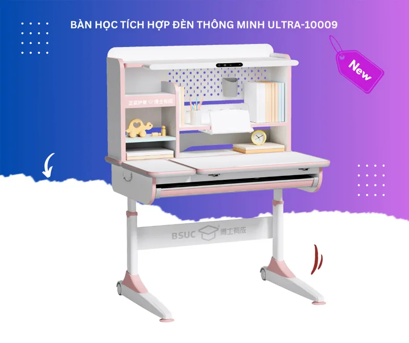 Bàn học thông minh 1m tích hợp đèn học Ultra-10009 19 Bàn Ultra 10009