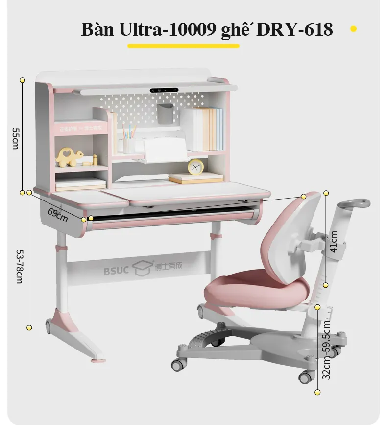 Bàn học thông minh 1m tích hợp đèn học Ultra-10009 29 Thông Số Kỹ Thuật bàn Ultra-10009