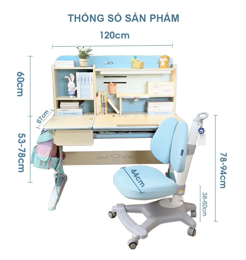 Thông số kỹ thuật của bộ bàn JXZ-120 Pro và ghế DRY-816