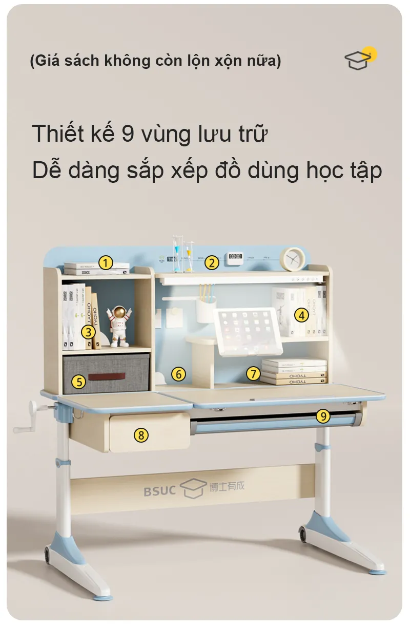 Bộ bàn học cho bé trai JXZ-120 Pro và Ghế DRY-816